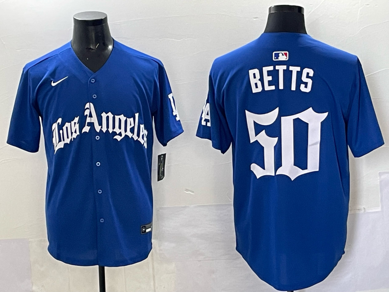 Men Los Angeles Dodgers #50 Betts Blue 2025 Nike MLB Jersey style 003